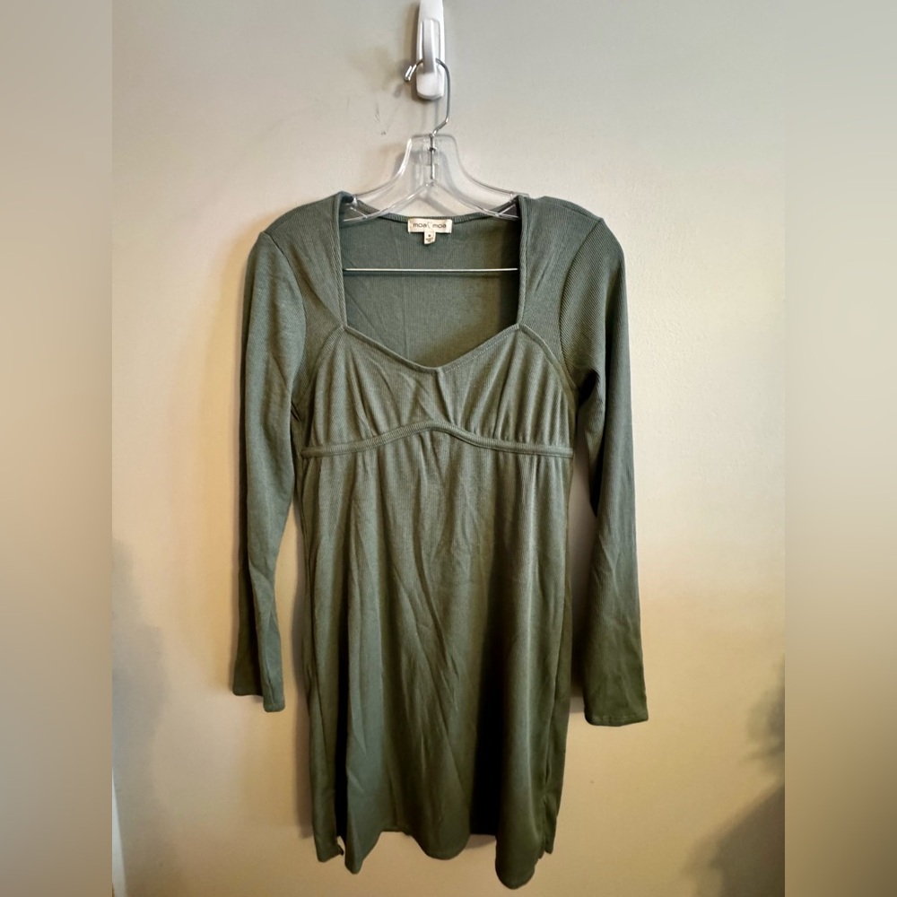 Moa Moa Sage Long Sleeve Dress